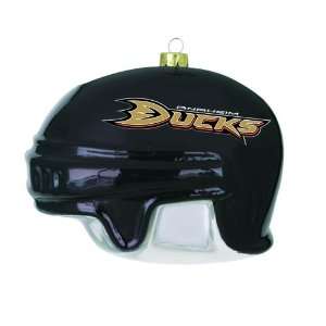  Pack of 2 NHL Anaheim Ducks Blown Glass Helmet Christmas 
