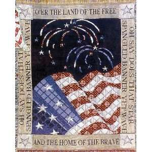  Land Of The Free Americana Afghan Tapestry