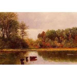 Hand Made Oil Reproduction   Albert Bierstadt   24 x 16 inches   Cows 
