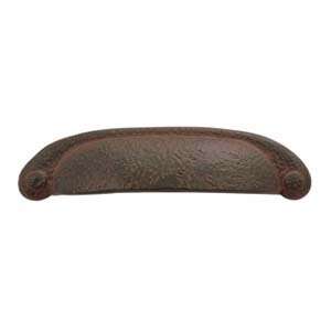 Hickory P3004 RI 3 & 3 3/4 Rusted Iron Cup Cabinet Drawer Pull 