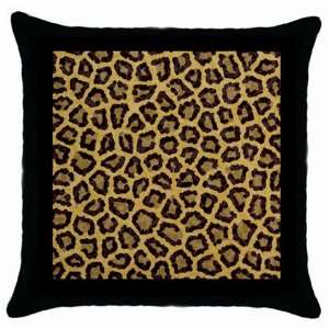  Leopard Throw Pillow Case (Black)