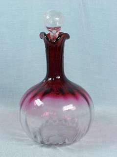 c1890 RUBINA Art Glass SHERRY DECANTER Large Cruet  