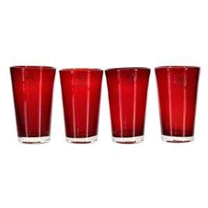  Salute Highball Glass in Red (Set of 4)