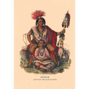  Keokuk (Chief of the Sacs & Foxes) 28x42 Giclee on Canvas 
