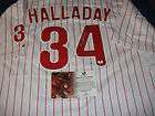 ROY HALLADAY PHILLIES SIGNED JERSEY SIZE 52 GLOBAL AUTHENTICS COA 