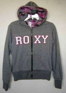 Roxy Reversible Polha Dot Pink Gray Hoodie S NWT  