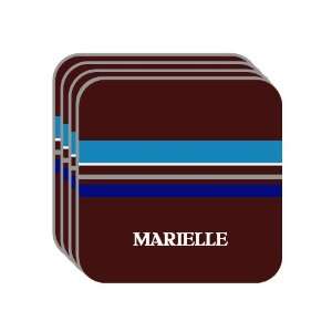 Personal Name Gift   MARIELLE Set of 4 Mini Mousepad Coasters (blue 