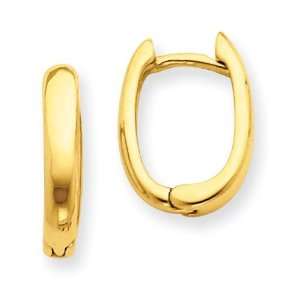  Oval Hinged Hoop Earrings in 14k Yellow Gold Jewelry