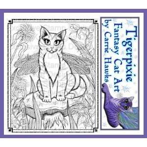    Dragonfly Fairy Cat Unmounted Rubber Stamp 