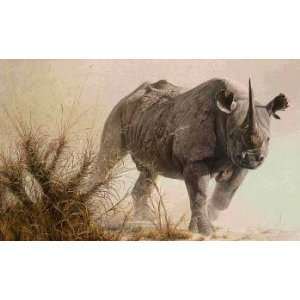  Robert Bateman   Charging Rhino