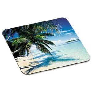   Foam Mouse Pad, Nonskid Back, 9 x 8, Tropical Beach Design MMMMP114YL