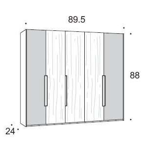  Rossetto Gap Hinged Door Wardrobe (5 Doors ) Rossetto Gap 