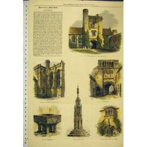   1878 Winchester Cross Font Beaufort Tower Lodge Gate