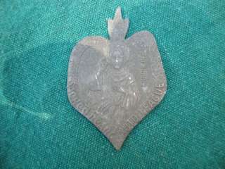 sacret heart auto league member steel medal vintage  