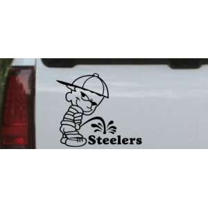Pee on Steelers Car Window Wall Laptop Decal Sticker    Black 18in X 