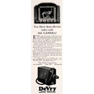  1927 Ad Antique DeVry Standard Automatic Movie Camera 