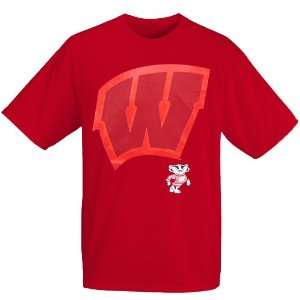  Adidas Wisconsin Badgers Red Suite Spot T shirt Sports 