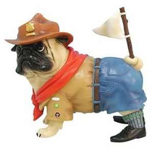  Pugnacious Boy Scout Pug Figurine