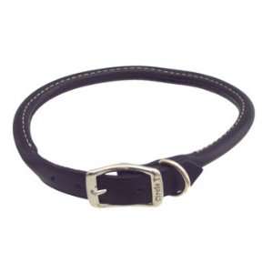   3/4 Rolled Leather Collar in Black