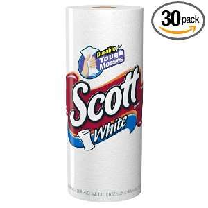  Scott Towel Regular Roll, White, 0.36 Pound (Pack of 30 