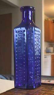   Blue NICE 3 oz DOMINION GLASS WORKS POISON bottle RIGO Wallaceburg ONT