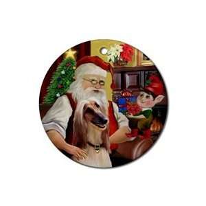  Santa and his Afghan Ornament (Round)