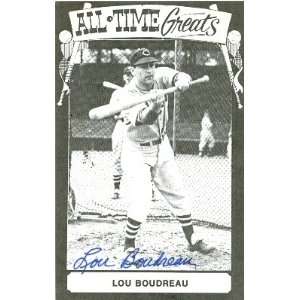 Lou Boudreau Autographed/Hand Signed postcard 1973 TCMA 