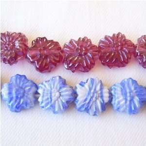  Pressed Glass Large Flower Beads Arts, Crafts & Sewing
