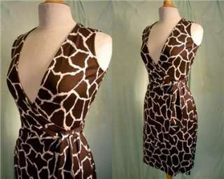 Diane Von Furstenberg Vintage JUDE Wrap Dress * Animal Print *Silk *US 