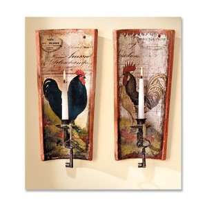  ROOSTER AND HEN SCONCES