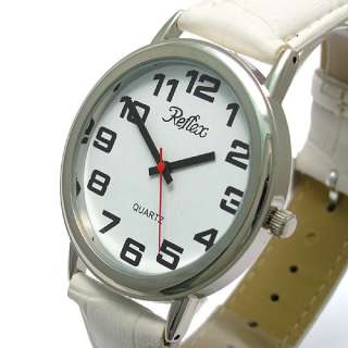 Reflex Jumbo Large easy to read Watch white strap Ultra Clear Dial sil 