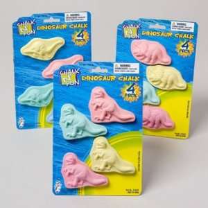  Dinosaur Chalk Four Packs with Four Species of Dinosaurs 