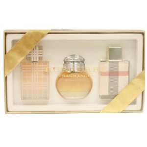 BURBERRY COLLECTION Perfume. 3 PC. GIFT SET ( CONTAINS BRIT EAU DE 