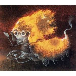 Hand Made Oil Reproduction   Remedios Varo   24 x 20 inches   Shark of 