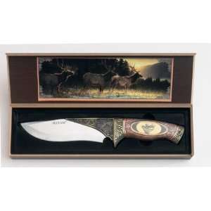    Maxam 11 Hunting Knife with a picture of an elk