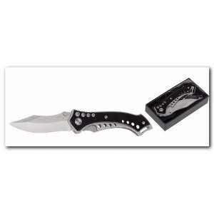    Black Folding Pocket Knife with Carrying Pouch 
