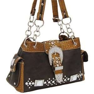  Brown and Gold Buckle Purse 