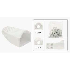  CAT 6 White RJ45 Snagless Boots with Strain Relief, Bag of 