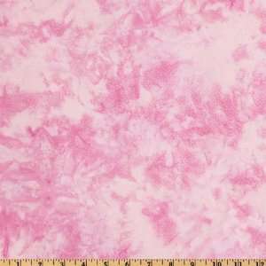  44 Wide Pink Ribbon Batik Small Dot White/Pink Fabric By 