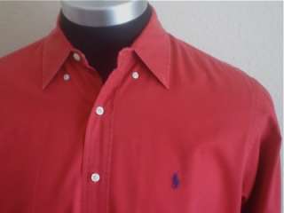 Mens Ralph Lauren Dark Red Long Sleeve shirt L LOOK  