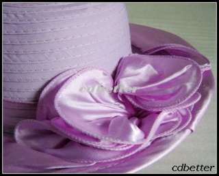 Elegant Wide Brim Cloth Hats Caps CHURCH WEDDING PARTY  