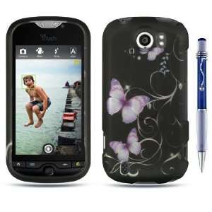  BALCK PURPLE BUTTERFLY Rubber Touch Snap On Phone 