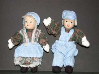6 PairsToChooseFrom Country Girl & Boy Mini Rag Dolls 