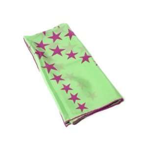  ECHO Square Silk Scarf with Stars Pattern, Green Patio 