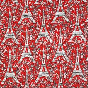  Michael Miller Eiffel Tower Red Fabric Yardage Arts 