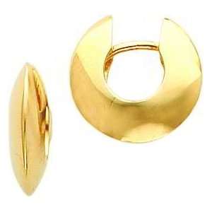    14K Yellow Gold Hoop Earrings Polished Jewelry New CO Jewelry
