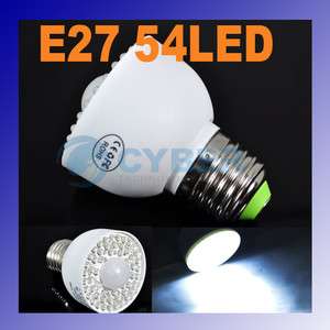 E27 54LED PIR Occupancy Motion Sensor Light Bulb Lamp 3  