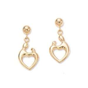   & Child Yellow Gold Heart Dangle Earrings Janel Russell Jewelry
