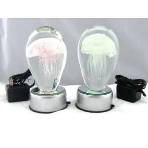  2 Jellyfish & 2 LED Light Stands Glow & Pink 5.5