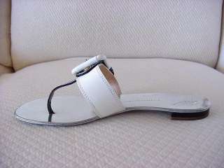GIUSEPPE ZANOTTI Flat mule shoe crisp black white 9 MINT  